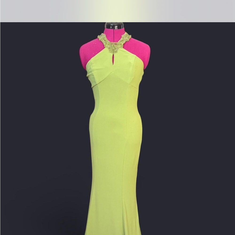 American Vintage Vibrant Green Halter Dress